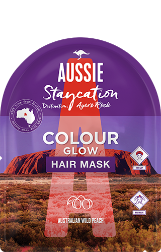 An image of Aussie Colour Glow Hair Mask & Cap package